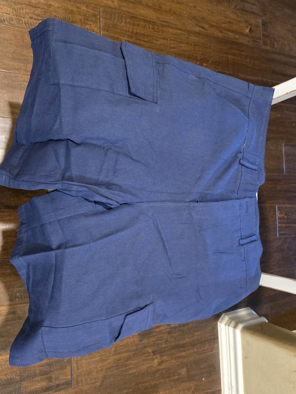 Men’s Navy Linen Blend Pants Size Large Lightweight Casual Dress Pants Cotton Li